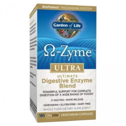 Garden Of Life Vegetarian Digestive Supplement - Omega Zyme ULTRA Enzyme Blend For Digestion, Bloating, Gas, And IBS, 180 Capsules