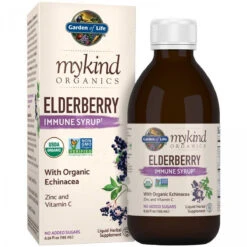 Garden Of Life Mykind Organics Elderberry Immune Syrup 6.59 Fl Oz (195 ML) For Kids And Adults - Sambucus, Echinacea, Zinc And Vitamin C, 0g Sugar, Organic Non-GMO Vegan And Gluten Free Herbal Supplements