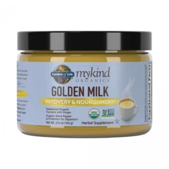 Garden Of Life Mykind Organics Golden Milk Recovery And Nourishment 3.7oz (105g) Powder - 44mg Turmeric Curcumin (95% Curcuminoids), Ashwagandha - Organic Non-GMO Vegan And Gluten Free Herbal Supplements