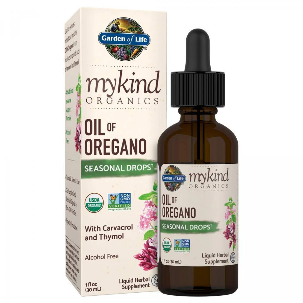 Garden Of Life Mykind Organics Oil Of Oregano Seasonal Drops 1 Fl Oz (30 ML) Liquid, Concentrated Support 60% Carvacrol/2% Thymol, Alcohol Free, Organic Non-GMO Vegan And Gluten Free Herbal Supplements 1 Garden Of Life Mykind Organics Oil Of Oregano Seasonal Drops 1 Fl Oz (30 ML) Liquid, Concentrated Support 60% Carvacrol/2% Thymol, Alcohol Free, Organic Non-GMO Vegan And Gluten Free Herbal Supplements