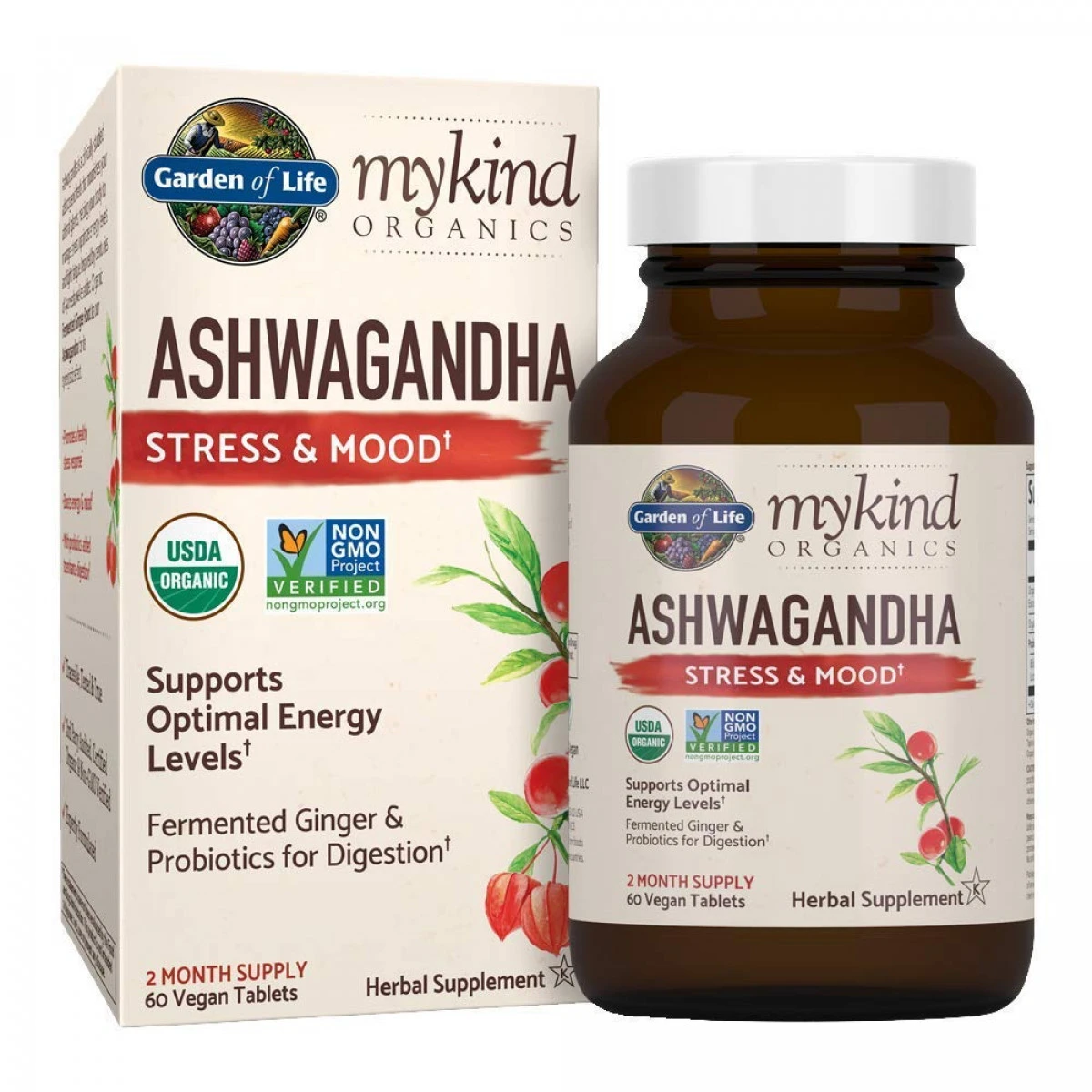 Garden Of Life Mykind Organics Ashwagandha Stress And Mood 60 Tablets - 600mg Ashwagandha Plus Ginger And Probiotics, Supports Healthy Stress Response, Energy Levels - Organic Non-GMO Vegan And Gluten Free 1 Garden Of Life Mykind Organics Ashwagandha Stress And Mood 60 Tablets - 600mg Ashwagandha Plus Ginger And Probiotics, Supports Healthy Stress Response, Energy Levels - Organic Non-GMO Vegan And Gluten Free