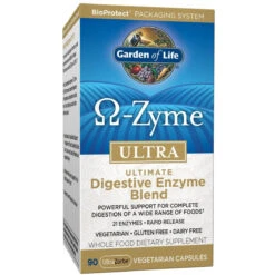 Garden Of Life Vegetarian Digestive Supplement - Omega Zyme Ultra Enzyme Blend For Digestion, Bloating, Gas, And IBS, 90 Capsules