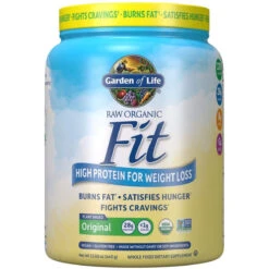 Garden Of Life Raw Organic Fit Powder, Original - High Protein For Weight Loss (28g) Plus Fiber, Probiotics And Svetol, Organic And Non-GMO Vegan Nutritional Shake, 10 Servings